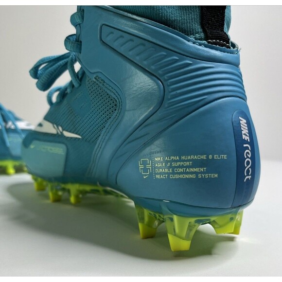 Nike Alpha Huarache 8 Elite Mens Size 7.5 Lacrosse Cleats Turquoise CW4440-400 - Picture 8 of 10